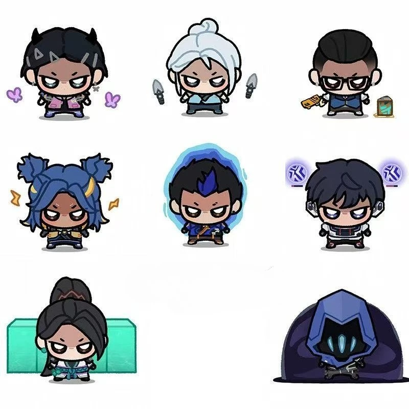 

6cm Mini Valorant Angent Jett Acg Stand Q Clove Acrylic Stand Neon Cute Standing Plate Yoru Figurine Desk Ornaments Cos Toys