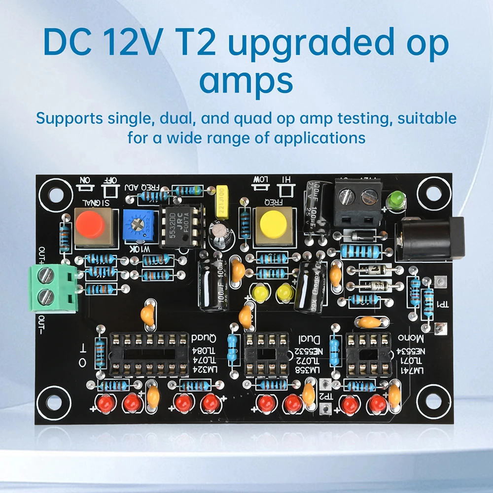 T2 Operationsverstärker-OP-AMP-Tester für Single Mono Dual Quad OPAMP-Chips, Hochgeschwindigkeits- und Niedriggeschwindigkeits-Differenzierung, DC12V – Detail 14