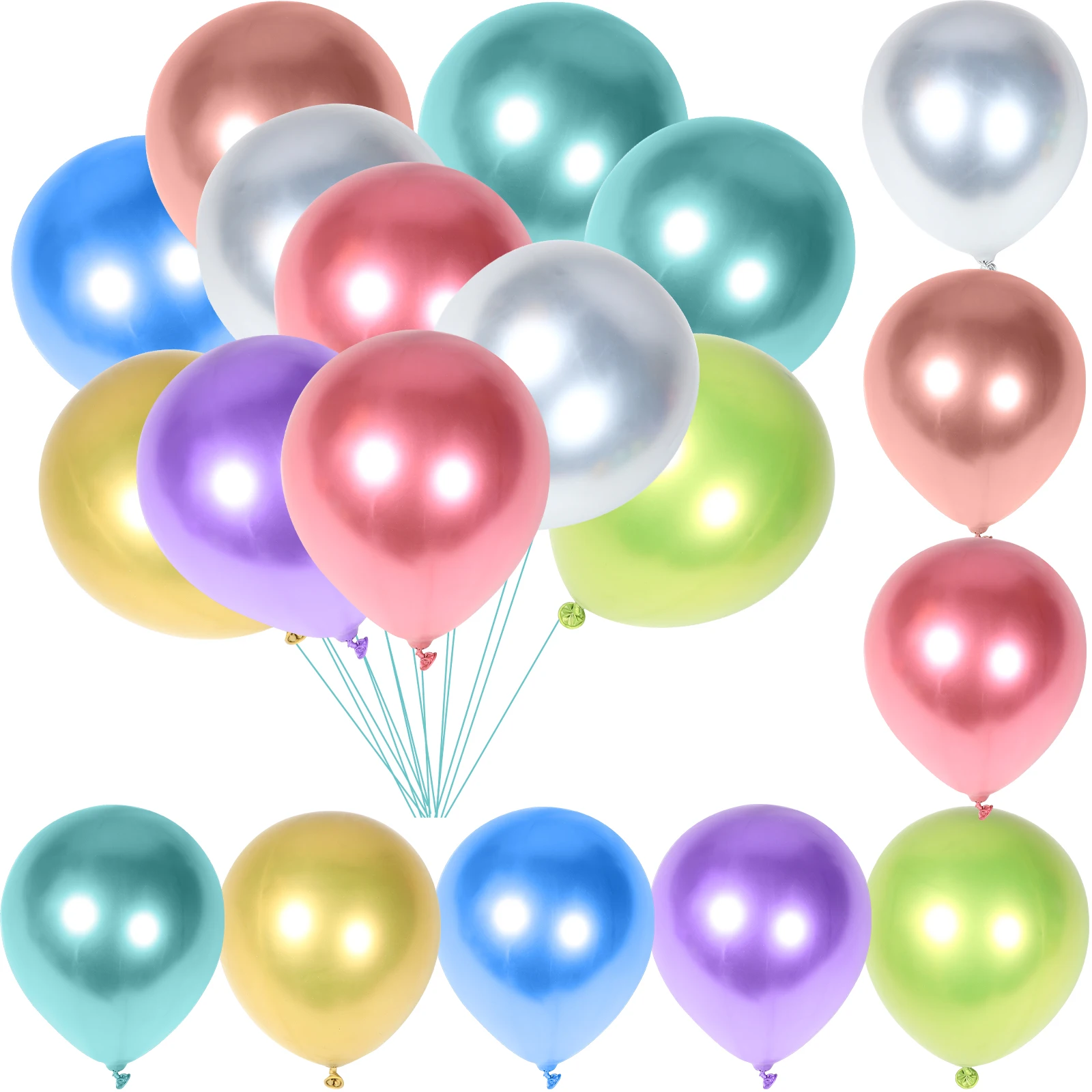 

100 Pcs Latex Balloons Metallic Colors Decorative Arch Party Supplies Bulk Baby Shower Wedding Birthday Anniversary