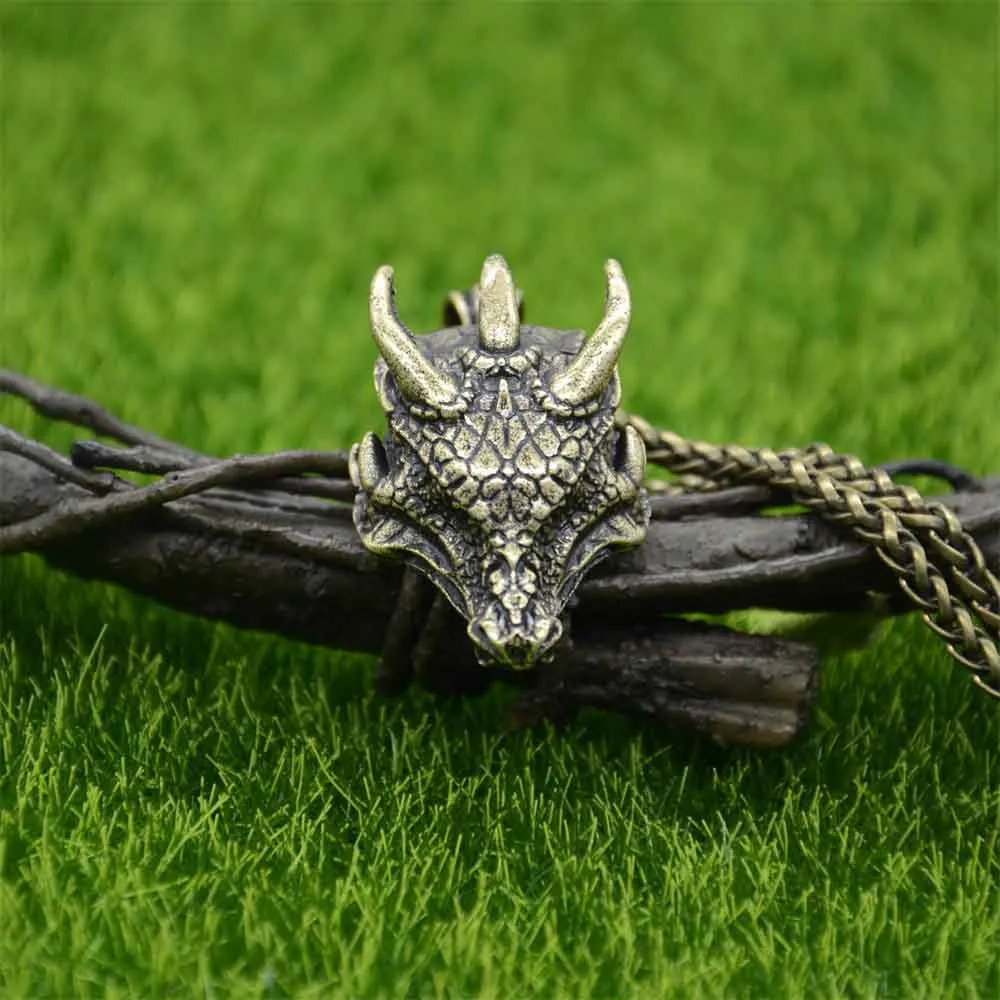 Nostalgia Gothic Dragon Pendant Goth Punk Necklace Men Viking Jewelry Accessories Dropshipping Suppliers