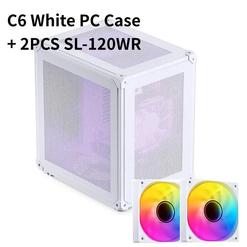 Top C6 MATX Mini ITX Case For PC Type-C ATX Power Portable Mini Desktop Mesh Chassis Computer PC Case 200-255mm Graphics Card