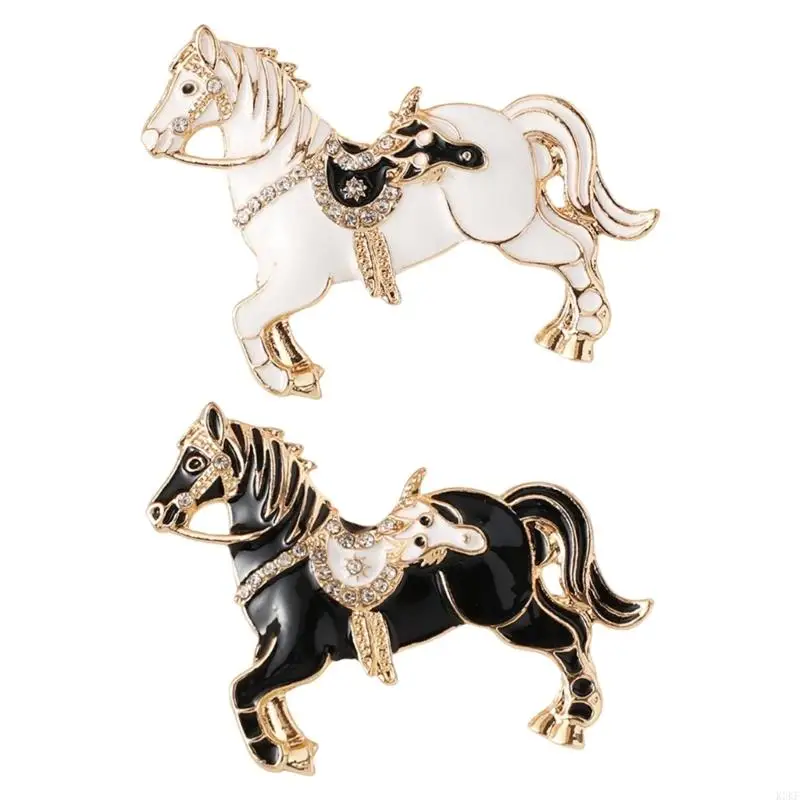 

K3KF Fashionable Horse Design Brooch Badge With Safety Lock Wear Jewelry Decoration