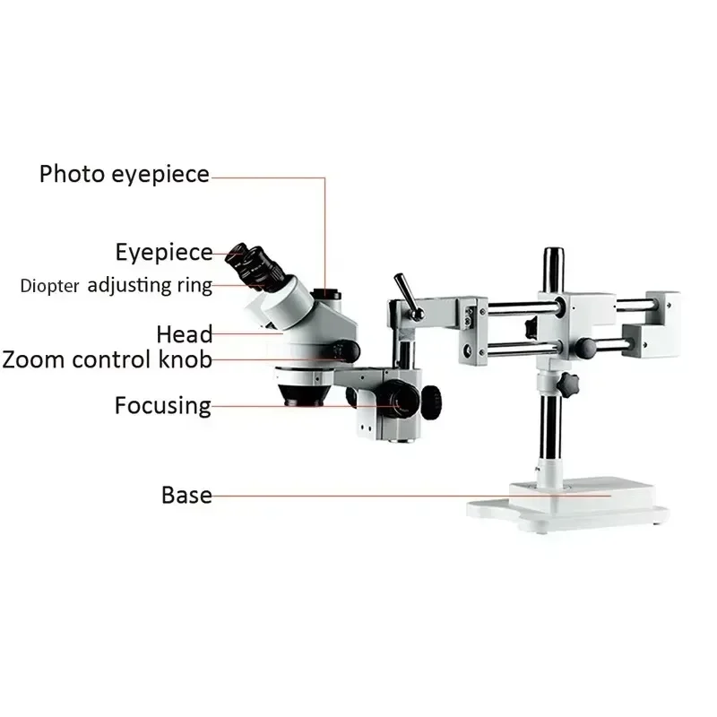 7X-45X Stereo Repair Trinocular Microscope Precision Frosted Glass Lens Electronics Industry PCB Repair