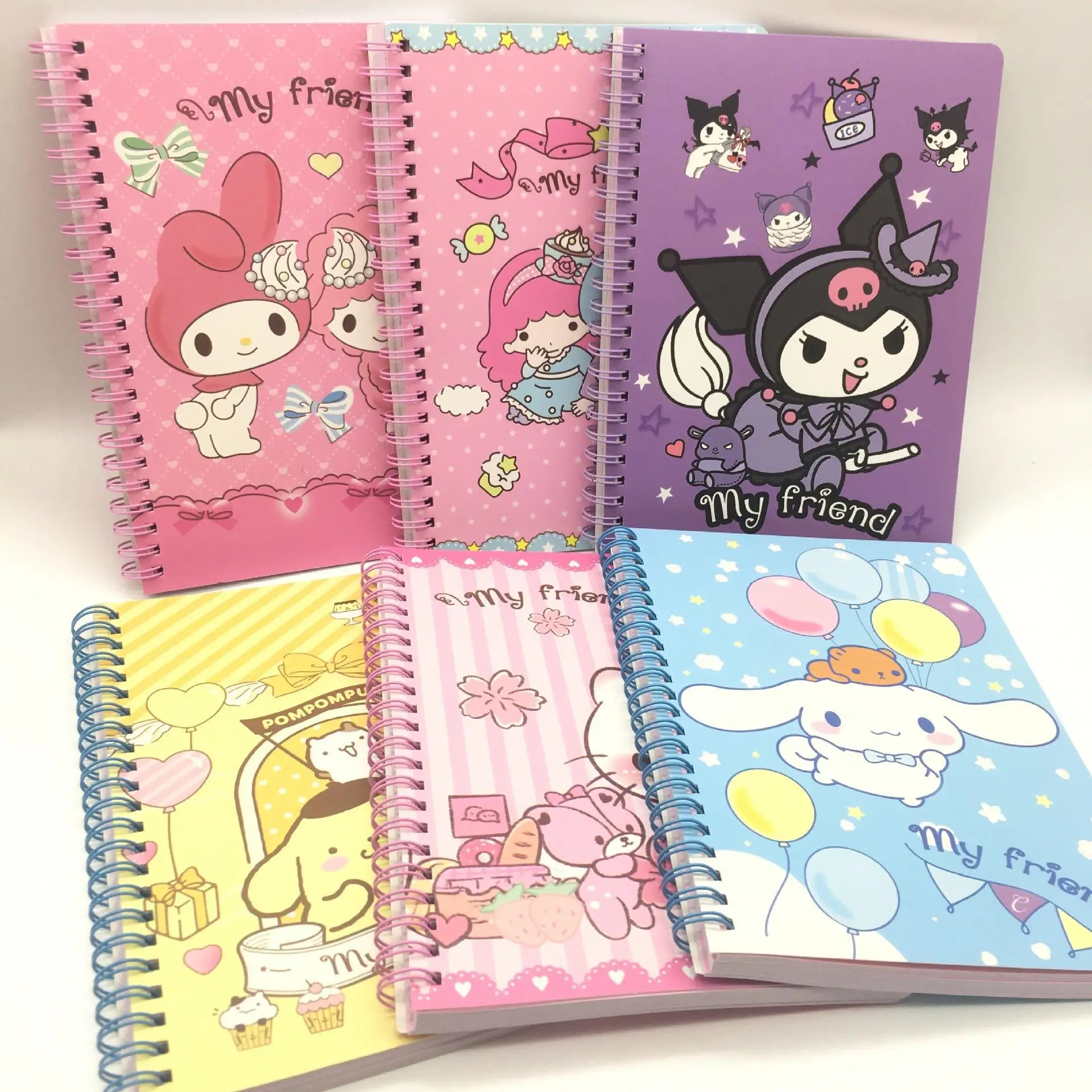 Sanrio Notepad Hellokitty My Melody Cinnamoroll Kuromi Cute Cartoon Sketchbook Diary for Drawing Notebook Office School Supplies