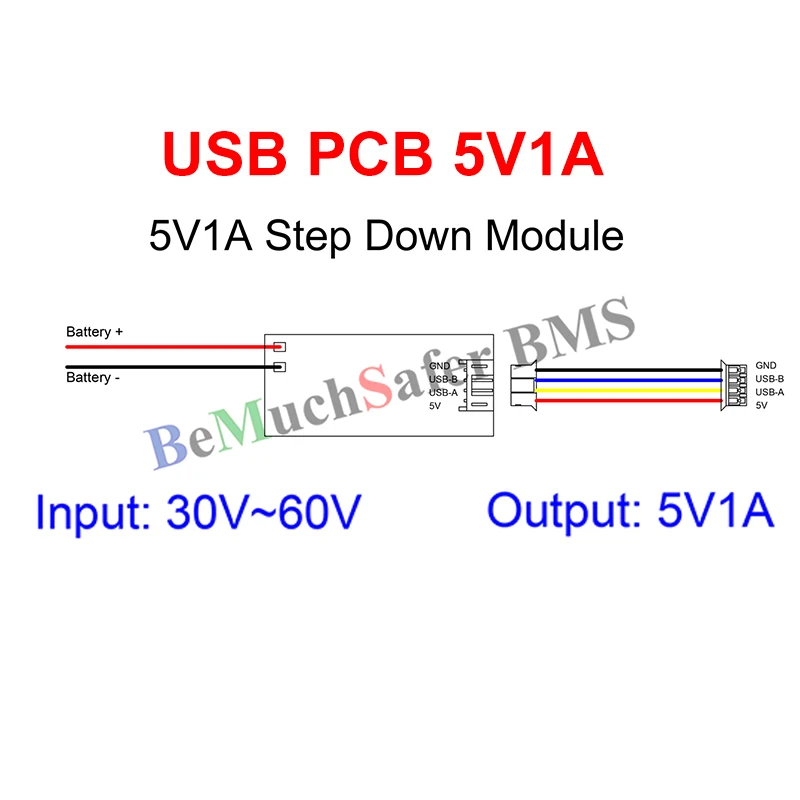 5V 1A Step Down Module USB PCB 5V1A Voltage Reduction Module Input 36V 48V Output 5V 1A Voltage Converter For DIY Battery Pack