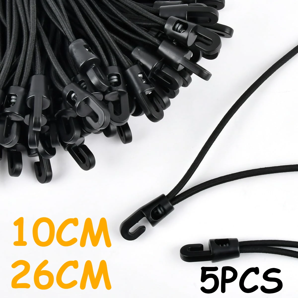 5 قطعة 10/26 سنتيمتر بنجي الحبل مع السنانير 10/15/25 سنتيمتر مرونة عالية المتوسع مع السنانير المطاط الموتر مع السنانير التخييم القماش المشمع