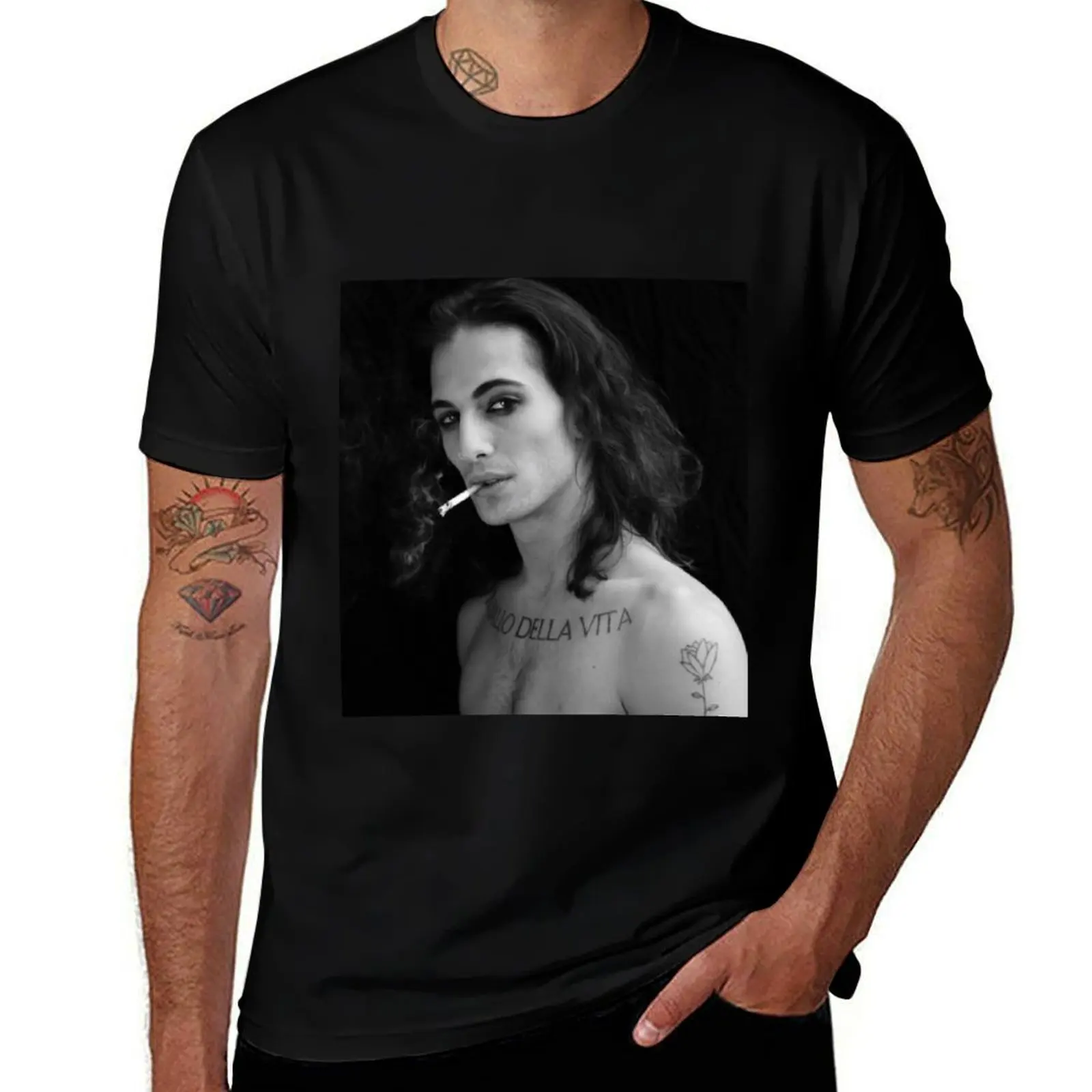 

Damiano David Maneskin T-Shirt men t shirt cotton 100% t shirt men 100% cotton luxury brand T-Shirt