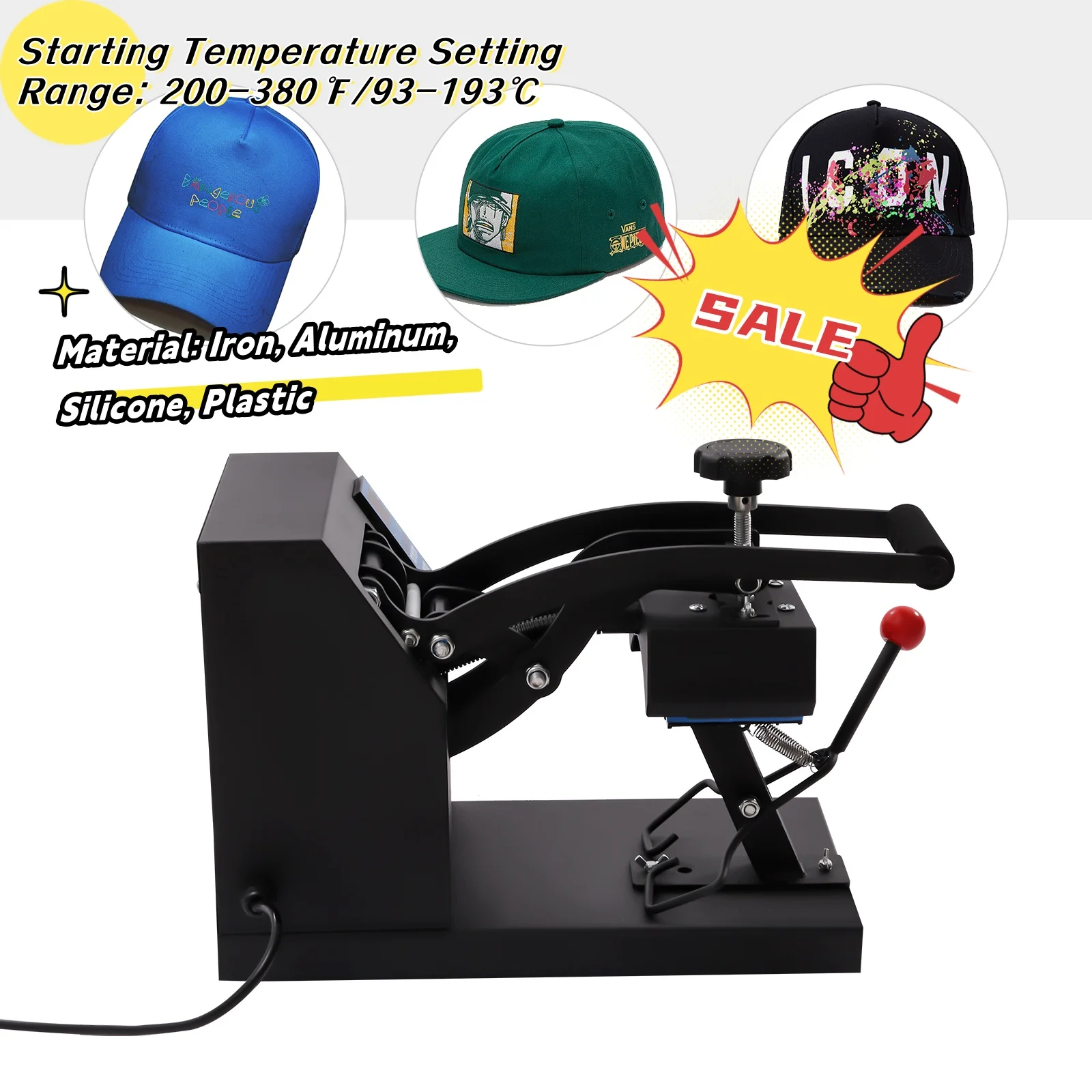 Hat Cap Heat Press Heat Transfer Stamping Sublimation Machine with Digital LED Temperature and Time Controller