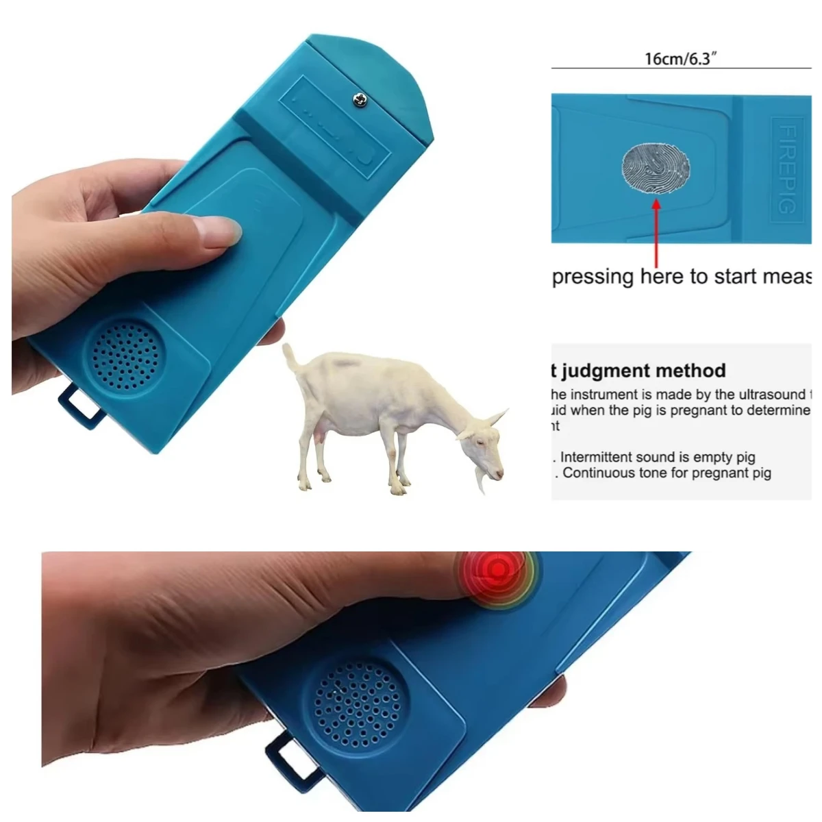 Livestock Ultrasound Pregnancy - Detector de Gestación Veterinario Inteligente, Portátil,