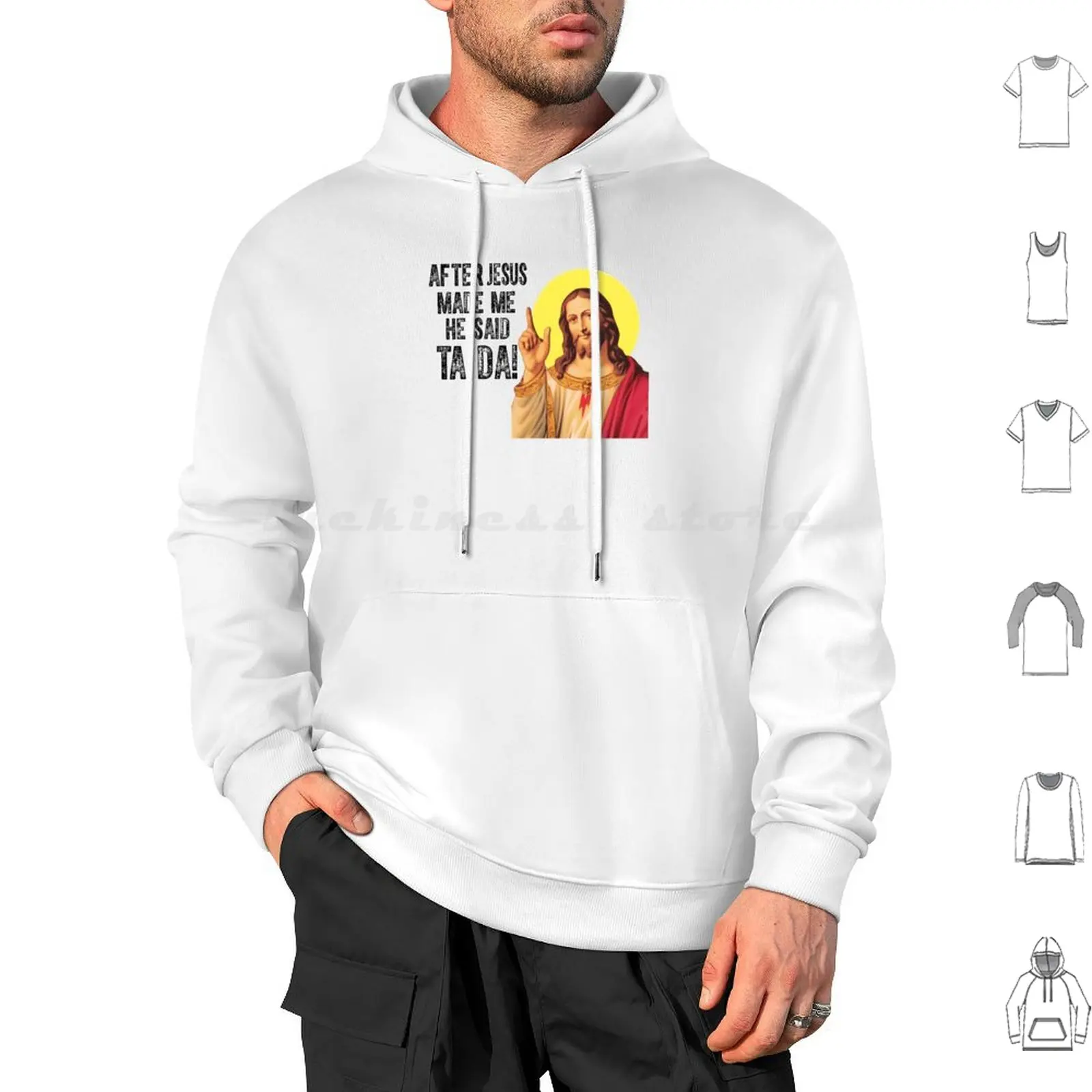 Sudadera con capucha de algodón de manga larga para hombre y mujer, camisa de manga larga con estampado divertido de cristiano, después de mí, He hecho Jesús, Said Humor Ta, Jesús, Jesús, te ama, versos de la Biblia