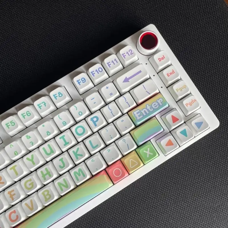 A3PD 125Key PBT Keycaps MDA Profile DYE-SUB Keycap for Switches Mechanical Keyboards Rainbow Keycap