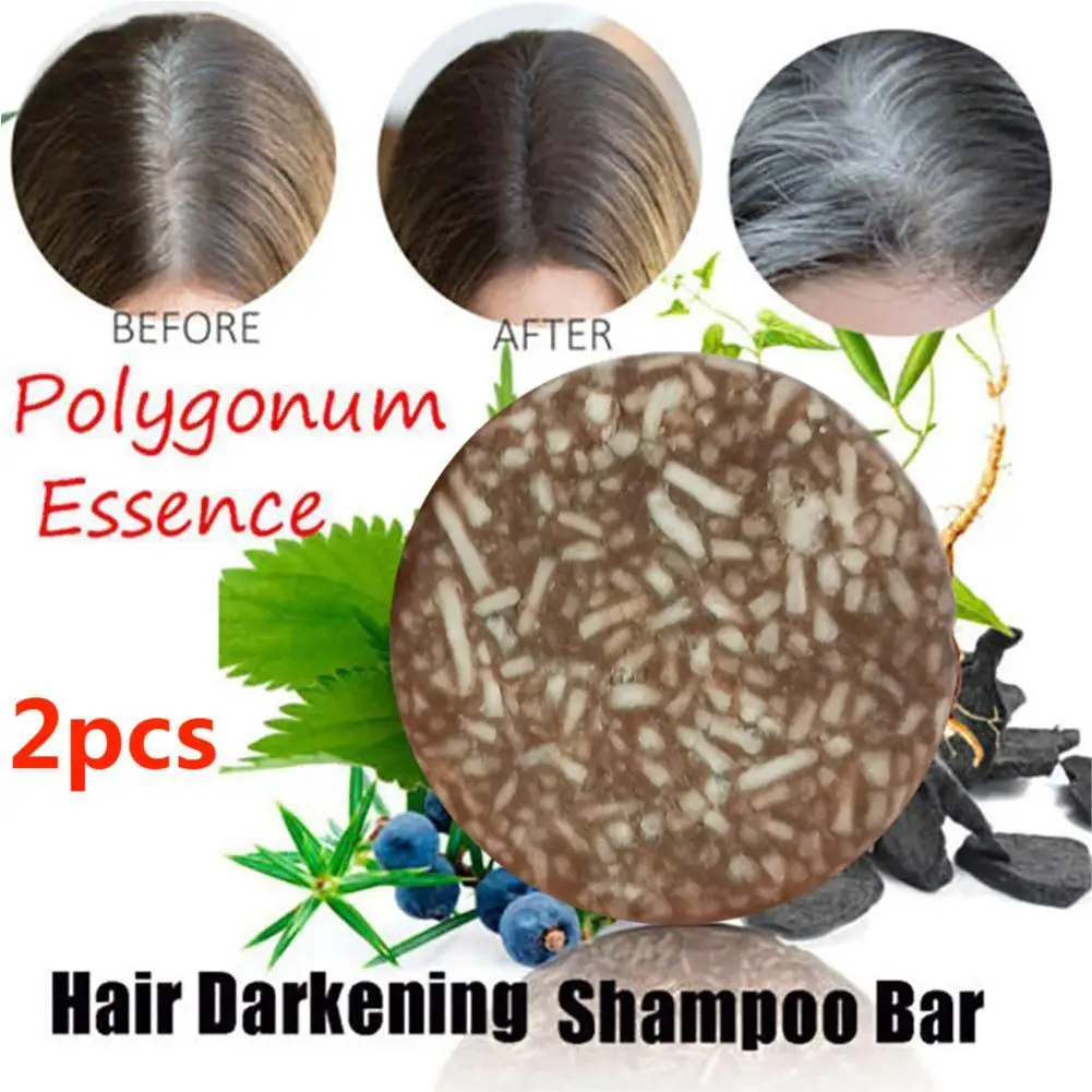 2pc Haar Shampoo Polygonum Essenz Haar Verdunkelung Shampoo Seife natürliche organische Haar Shampoo Reverse Haar reinigung Reise Probe