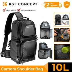 K&F Concept 10L Camera Sling Bag Hardshell Photographers Shoulder Bag Crossbody Backpack Camera Bag For Sony Canon Nikon DSLR
