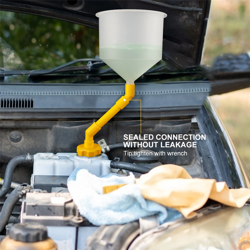 

15Pcs/Set Car Radiator Coolant Funnel Kit Spill-Free Funnel Cooling System Funnel Tool with Multiple Caps & Cap Adapters