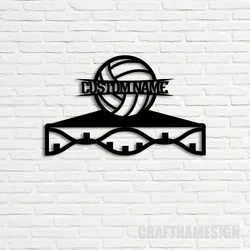 1pc Volleyball medal hook creative Customized Name Hooks Metal Art Metal Rack For Wall
