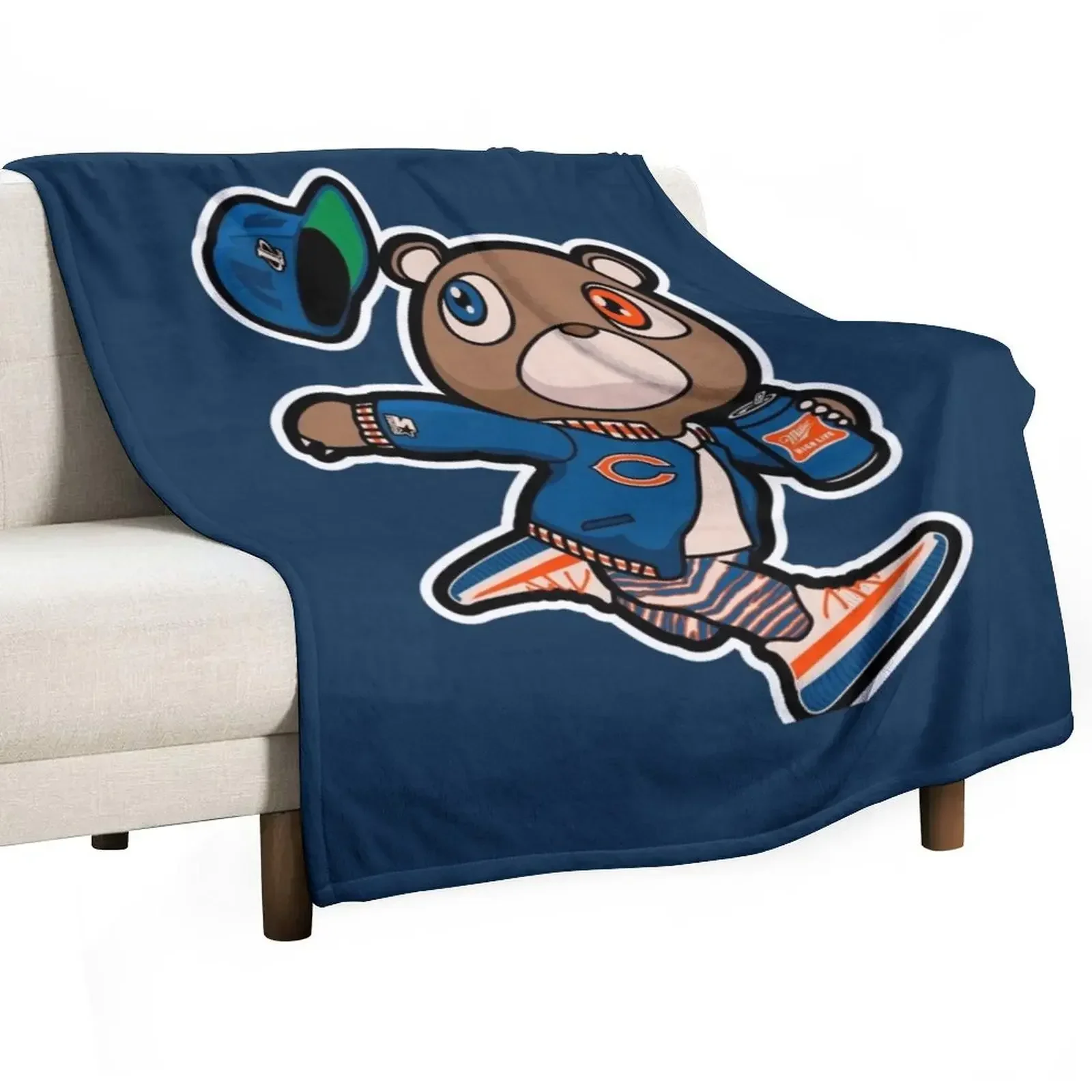 

Kanye West Dropout Bear Chicago Vintage Graduation Throw Blanket Luxurious Soft Blanket Holiday Gift for Family