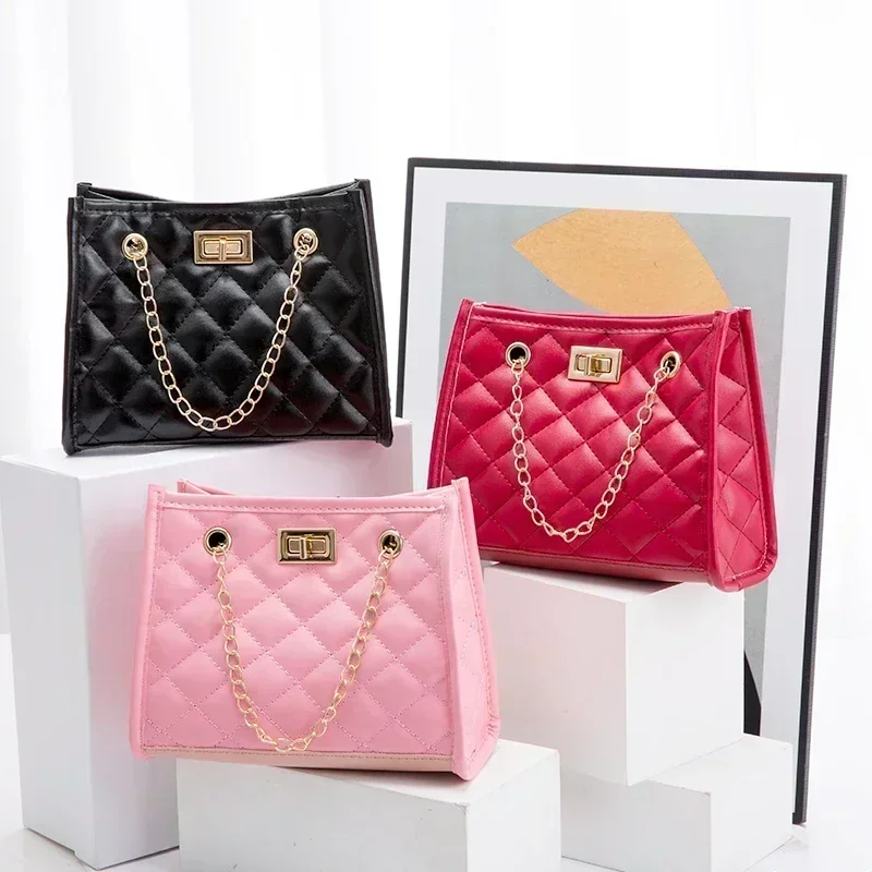Women's Tote Bags, Handbag with Chains, Diamond Lattice Underarm Luxury Shoulder Bag for Ladies Designer Bag image 2