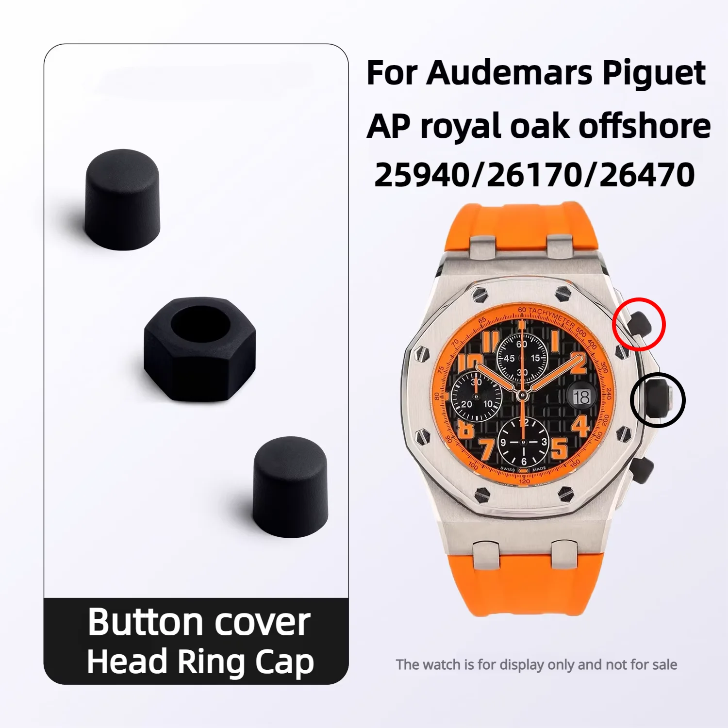 Watch Accessories For Audemars Piguet AP 25940/26170/26470 42mm Head Cover Royal Oak Offshore Fluorine FKM Rubber Button cover