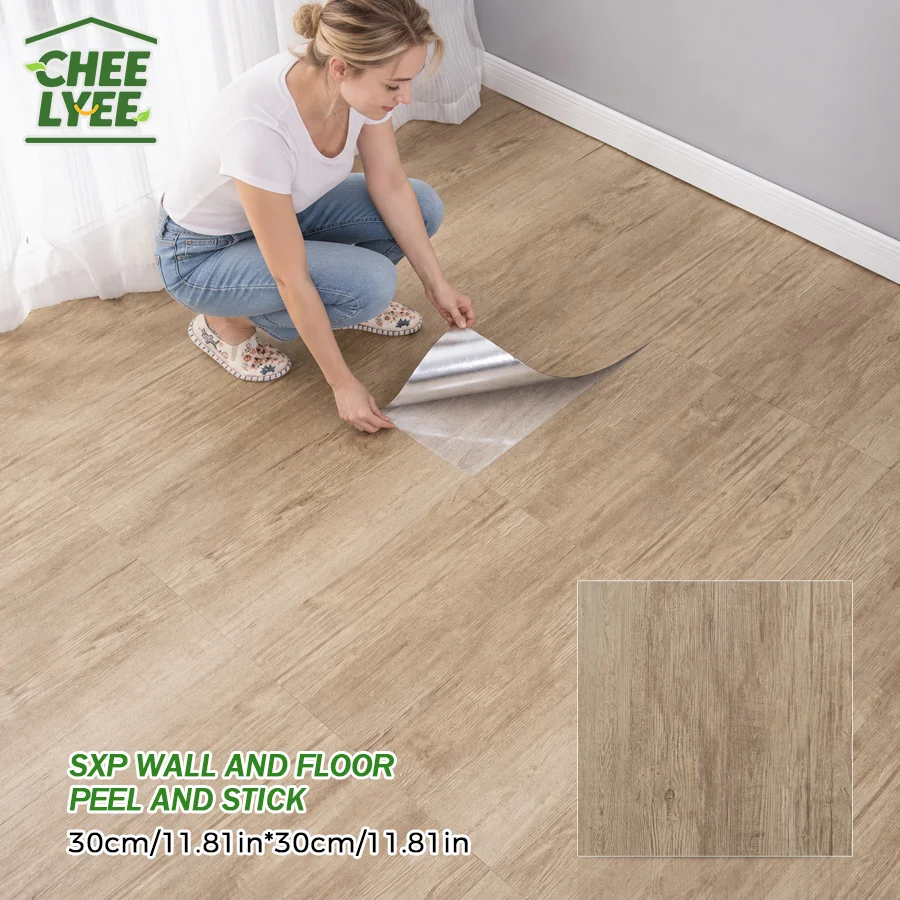 1/12/24pcs Self Adhesive Stick, Peel and Stick 11.81x11.81in Backsplash Wood Grain Tiles, Using for Kitchen Bathroom Living Room