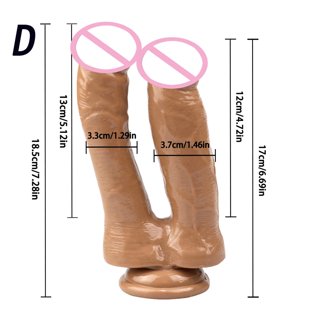 Double Dildo Anal Plug Stimulate the Vagina and Anus Soft Penis Realistic Dick Sex Toy Phallus for Women Sex Product for Lesbian