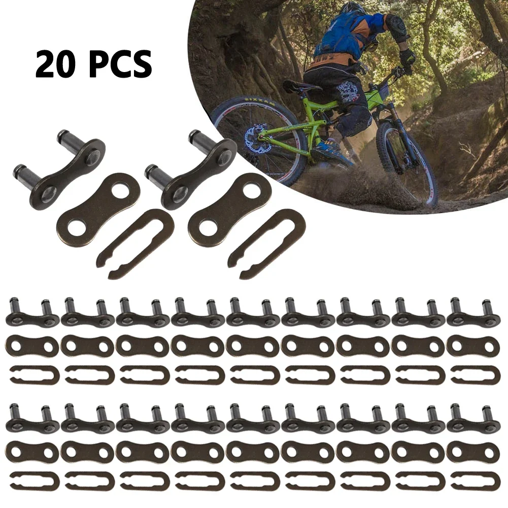 20Pcs Bicycle Bike Chain Master Link Joint Connector Single Speed Quick Clip KIT 1/2 X 1/8 Mountain Road Bikes Accessories