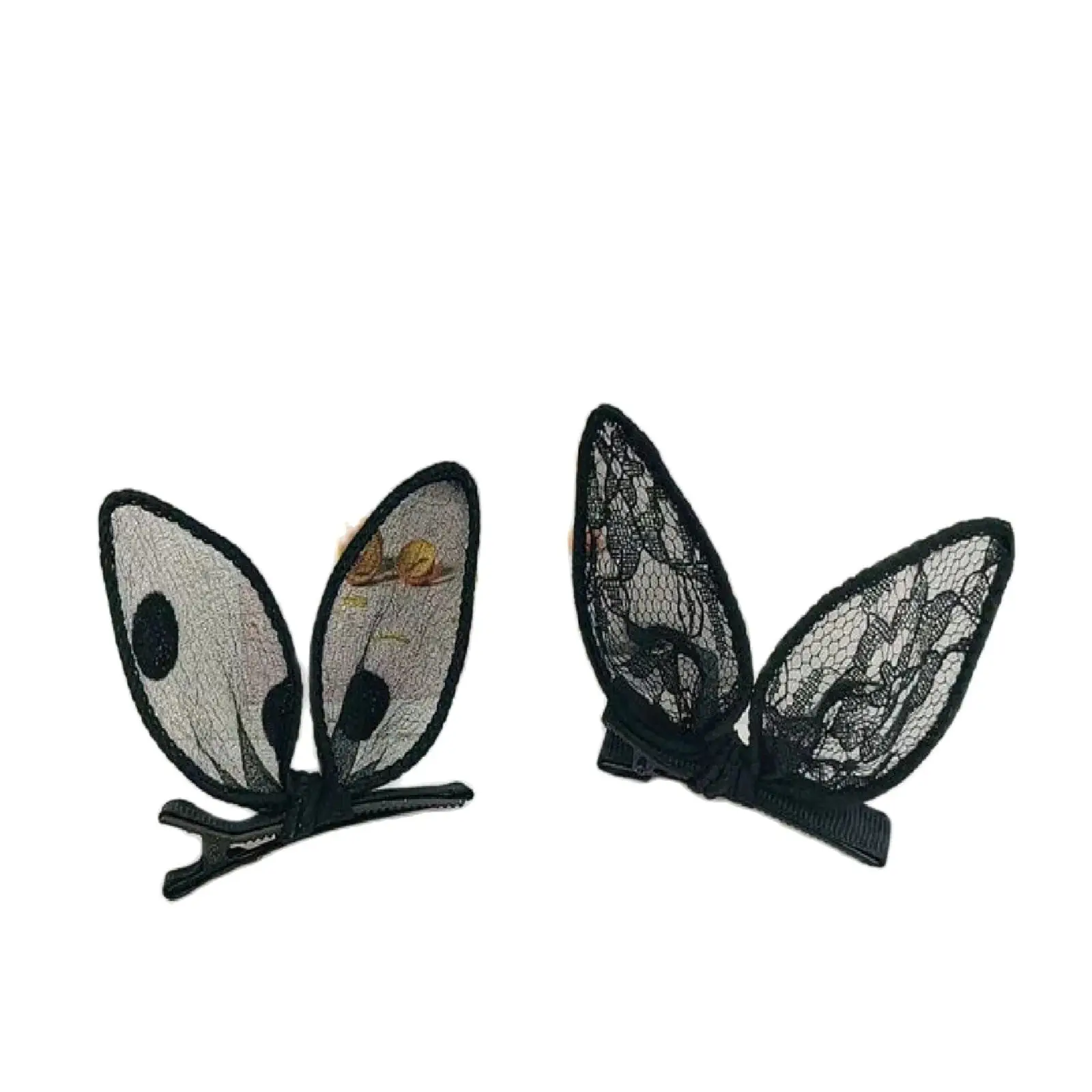 2PCS schwarze Hasenohren gebrochene Haarspange Mode Pony Seite Entenschnabel Clip Kopfschmuck Hunderte von Band ein Wort Clip Haarkarte – Detail 6
