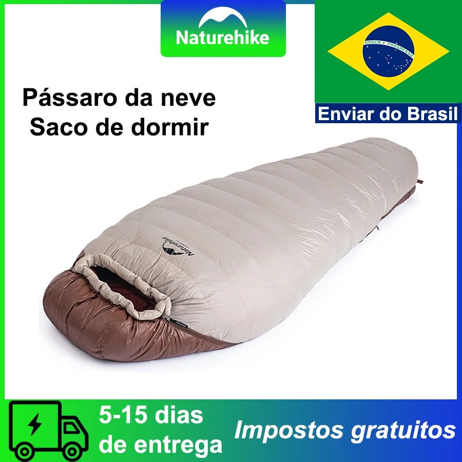 Naturehike snowbird inverno saco de dormir 85% pato para baixo ultraleve saco de dormir à prova dwaterproof água múmia para baixo mais quente caminhadas ao ar livre acampamento