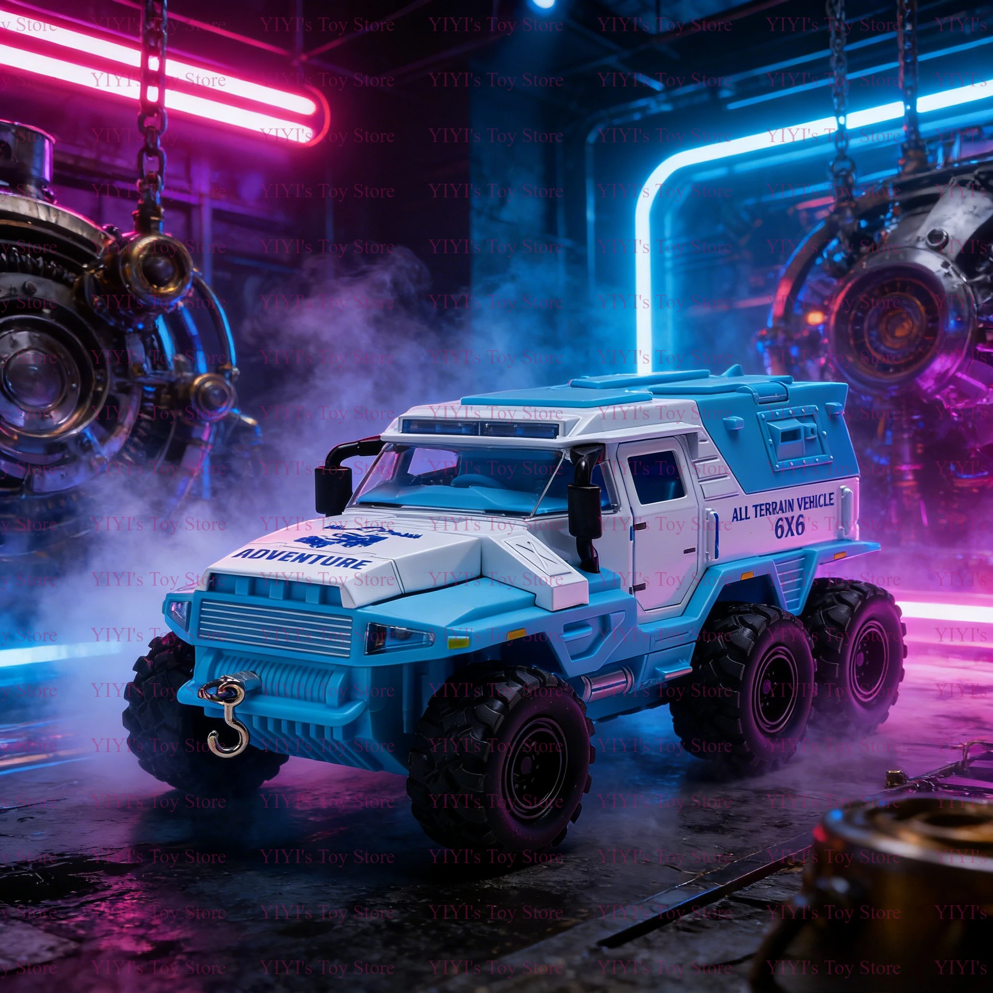 

1:32 Model Conqueror Sabertooth Armored Car Toy Alloy Diecast Pull Back Doors Opened Sound Light Off-roadVehicle Modelsfor BoyA3