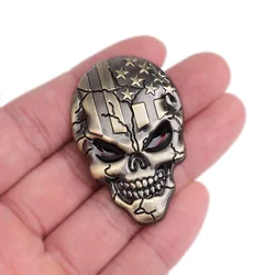 Pegatina de aleación de Zinc para coche y motocicleta, calaveras 3D con diseño de demonio, Calavera, logotipo de motocicleta, 1 piezas