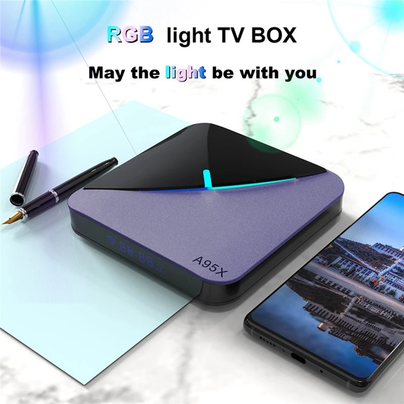 A95X F3 Air II Smart TV Box RGB Android 11 Amlogic S905W2 4GB 32GB Dual Wifi Bluetooth Easy Install US Plug