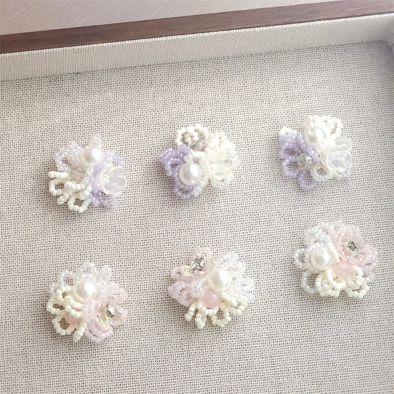 最小注文-20-ピース-ロットカラーガラスアクリルビーズ手作り織り花ビーズ-diy-ジュエリー衣服ヘアアクセサリー