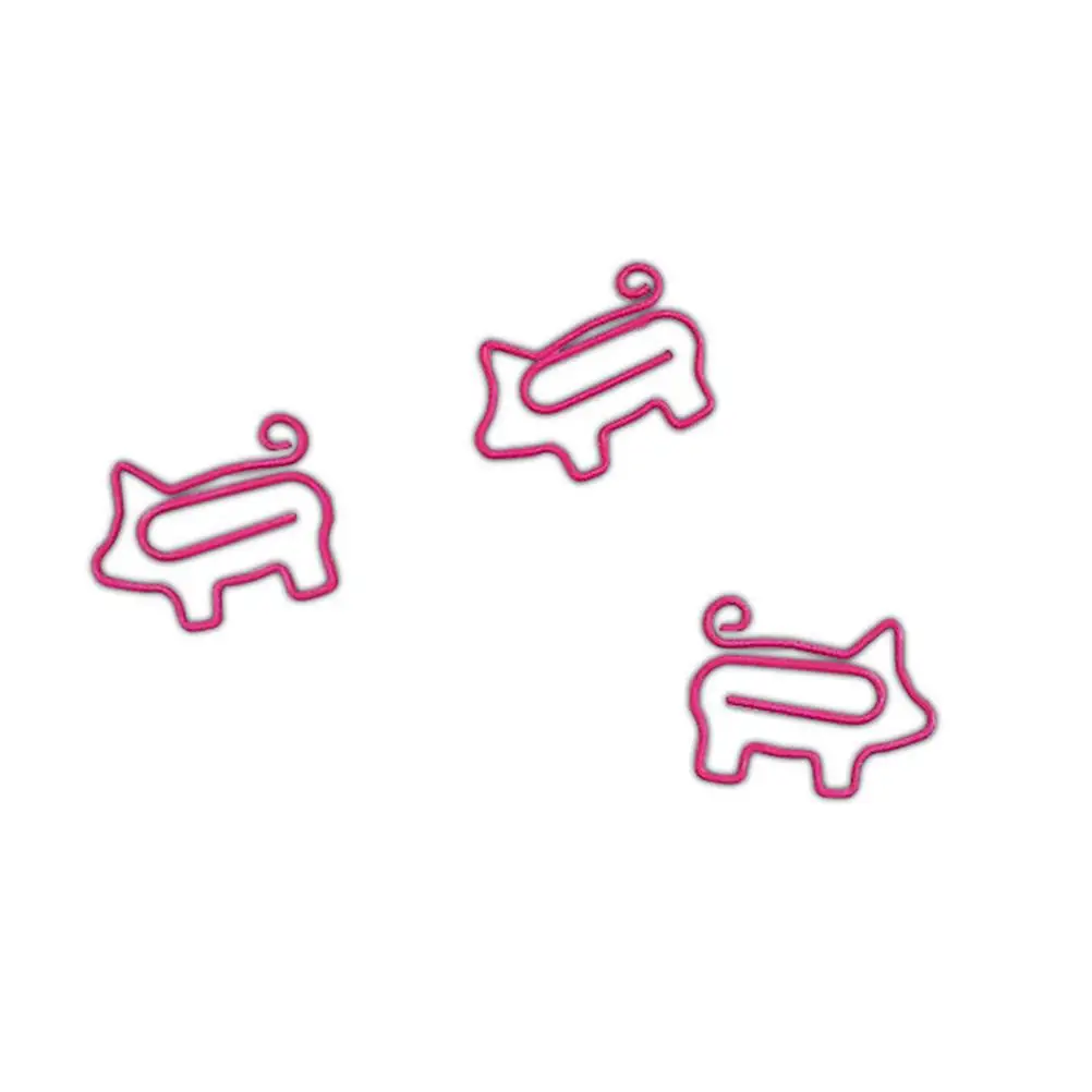 

20 Pcs Paper Clips Creative Cute Pig Bookmark Office Supplies Cartoon Metal Strong Clipping Force School