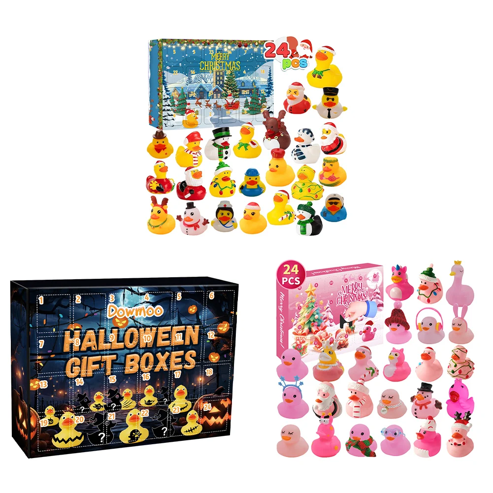 2024 Christmas Countdown Calendar 24 Days of Christmas Rubber Duck Set Toys for Kids and Toddlers Christmas Party Gifts