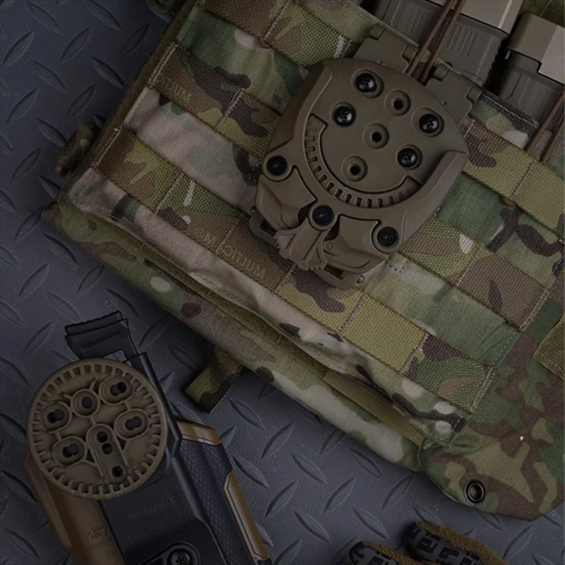 360 Degree Rotating Modular Holster Mount Base MOLLE Platform Adapter for Pistol Gear Quick Release System Accessories