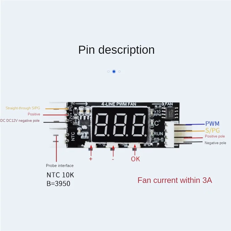 Y45A-12V PWM 4-Wire Fan Temperature Control Speed Controller Chassis Noise Reduction Module Support Fan Speed Control, Durable