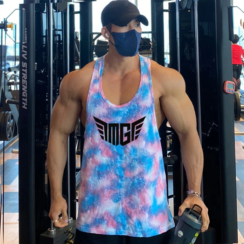 Men's Casual Tank Summer High Quality Bodybuilding Fitness Camouflage Mesh Muscle Singlet Male Clothing Sleeveless Running Vest