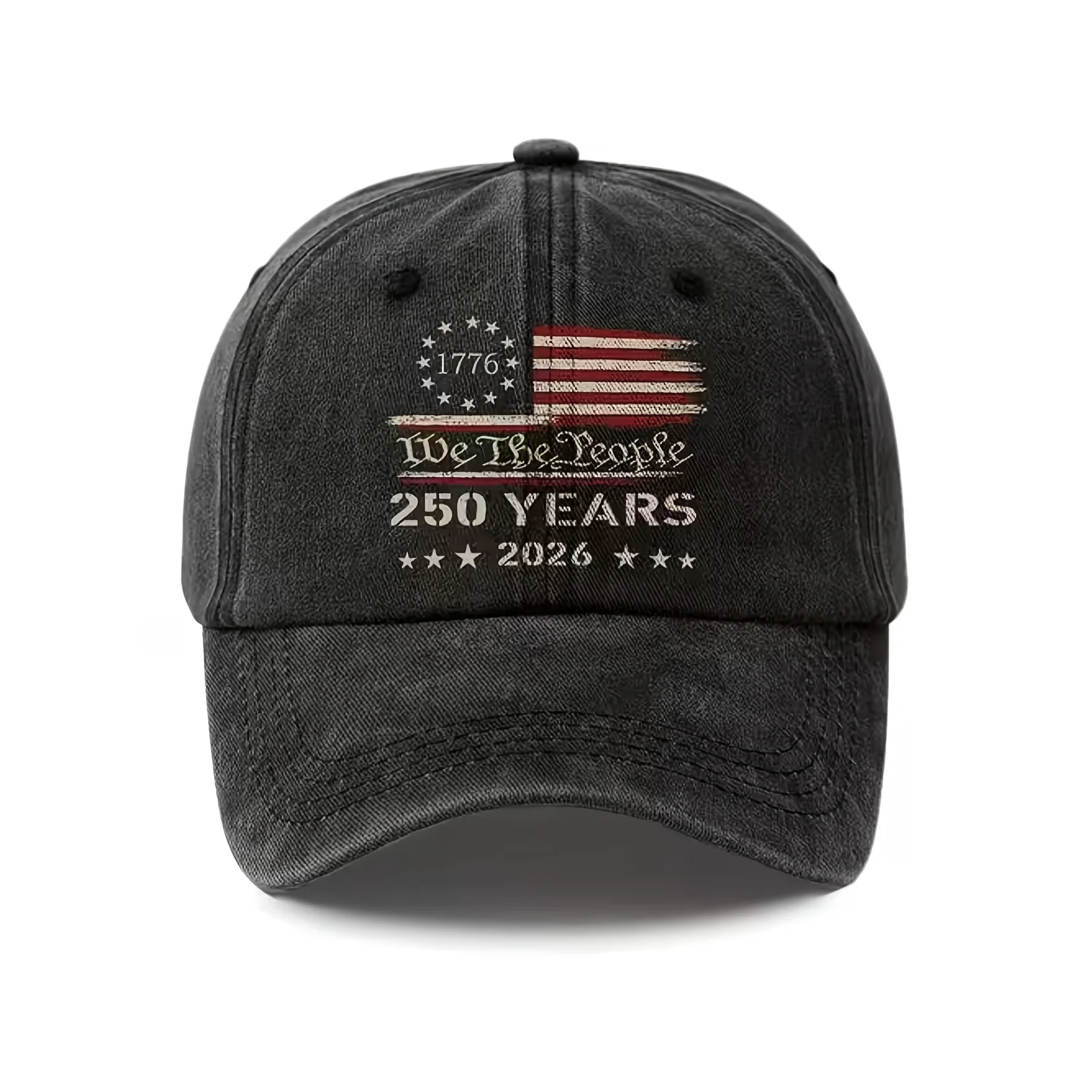 Washable Baseball Cap for Men and Women, Couple Style, Stain-Resistant, Wrinkle-Resistant, Retro American Street Style, 1776 National Day Commemorative Edition, Letter Print Baseball Cap, Outdoor Sports Hip-Hop Cap, Breathable and Comfortable Soft-Top Vintage Baseball Cap, Trendy Versatile Baseball Cap, Sun Protection All-Season Baseball Cap, Personalized Trendy Casual Baseball Cap