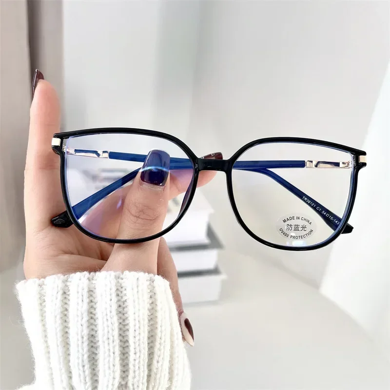 Fashion Korean Anti Blue Light Glasses Women Computer Men Eyeglasses Optical Plain Frame Gaming Spectacles Bluelight No Makeup