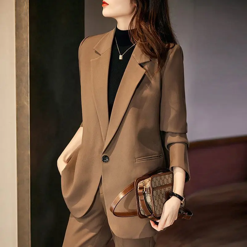 Zwart katoenen colbert voor dames Verdikte damespak Temperament Warme top