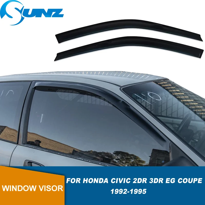 Deflector de visera de ventana para Honda Civic 2DR 3DR EG Coupe 1992 1993 1994 1995, protector contra la lluvia y el sol, accesorios de estilo para coche