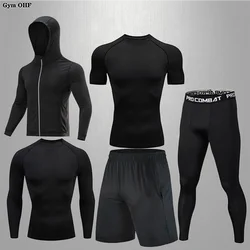 Rashguard Men's Running Fitness Training Tight Sports Suit Men's Running Sports Set Gym Slow Running Compression Suit Men's Set