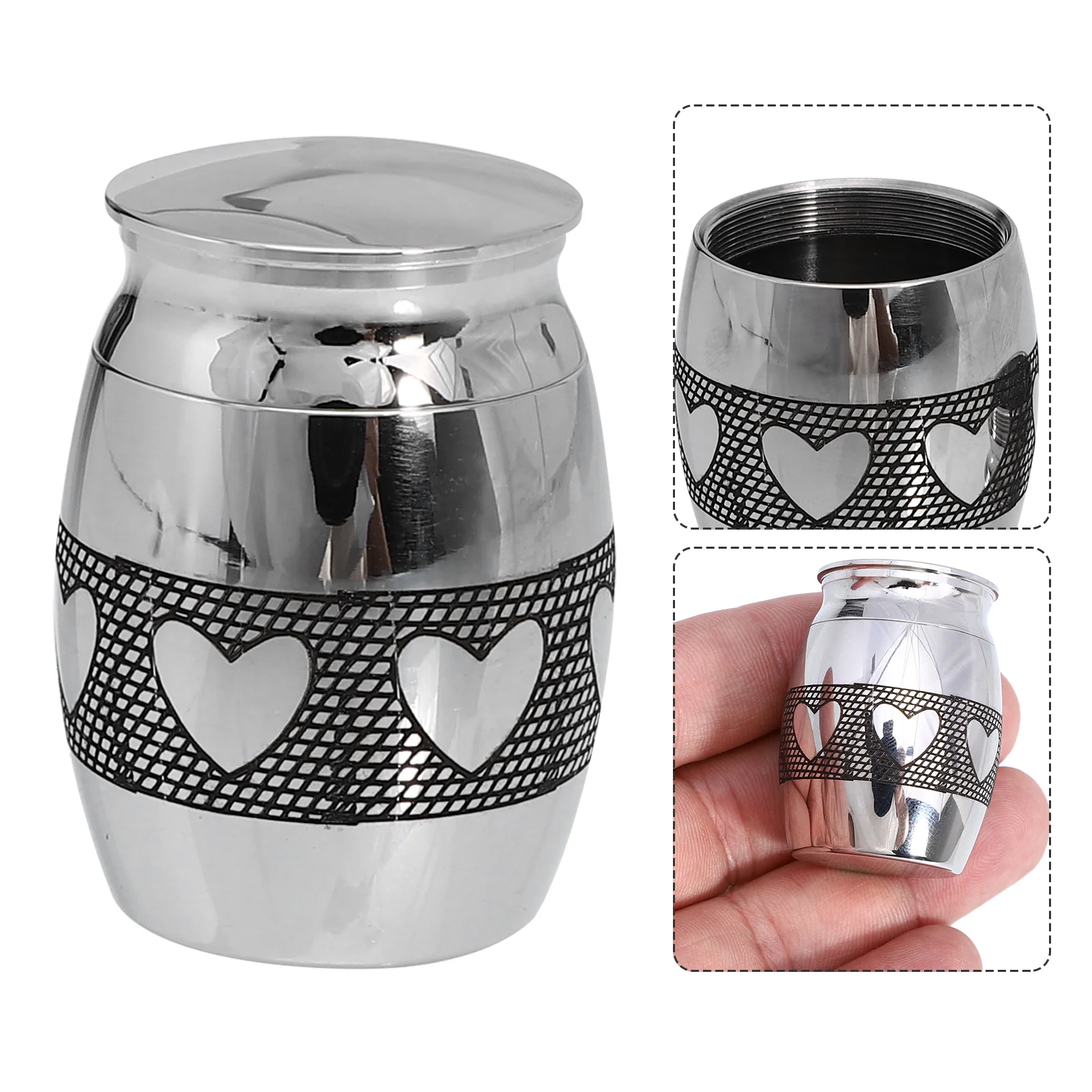 Urn Pet Ash Casket Stainless Steel Animal Cinerary Holder Cremation Tank Decent Funeral