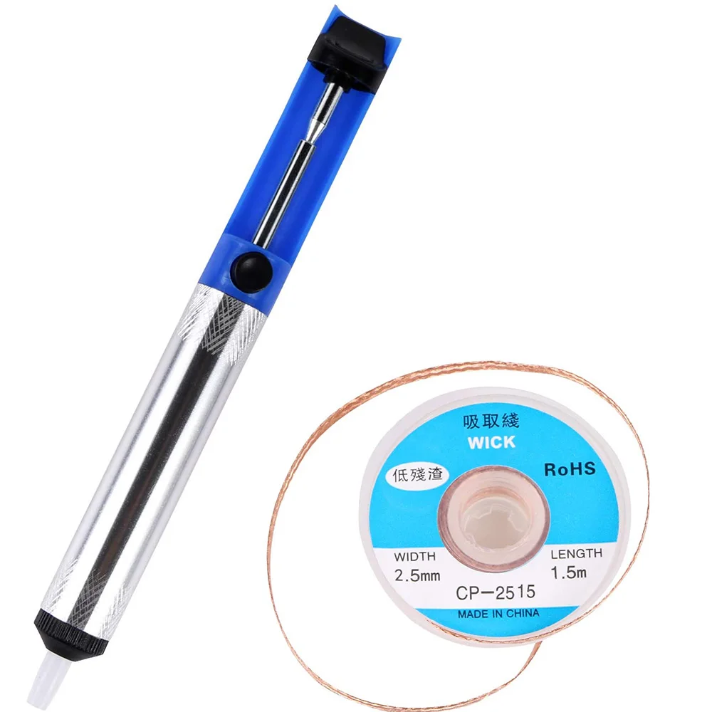 Soldering Sucker Pen Aluminum Metal Desoldering Pump Suction Tin Gun Removal Vacuum Soldering Iron Desolder Hand Welding Tools