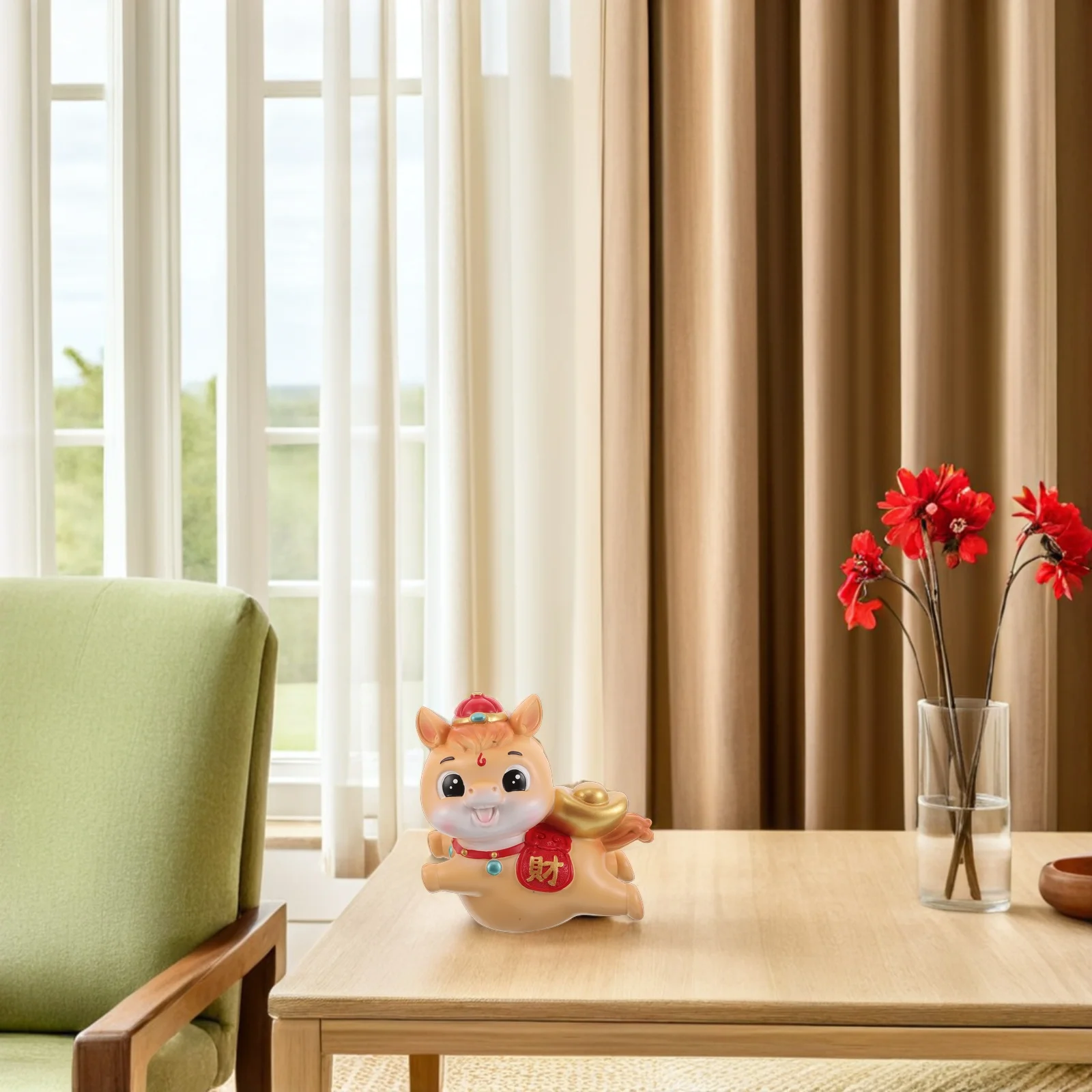 

Ceramic Horse Coin Saving Box Year of The Horse Zodiac Mascot Piggy Bank Spring Festival New Year Decorations Bank