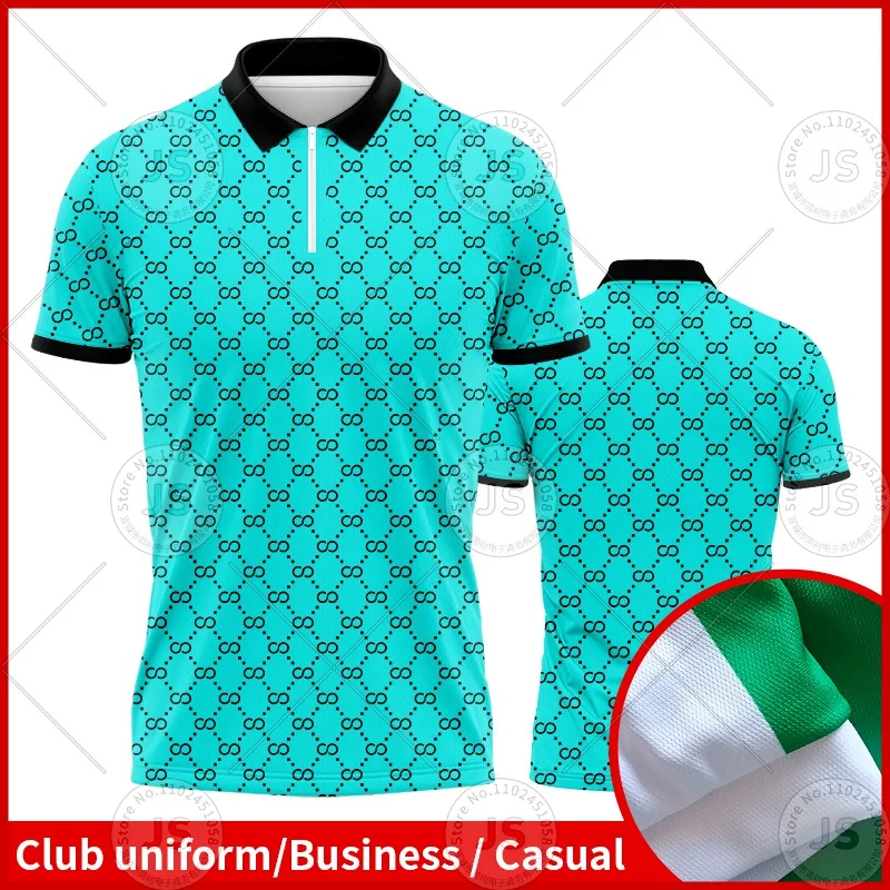 Men Luxury Brand Polo Shirt Summer Trend Business Casual Short Sleeved Office Workplace Versatile Shirt Pearl Ground Lapel