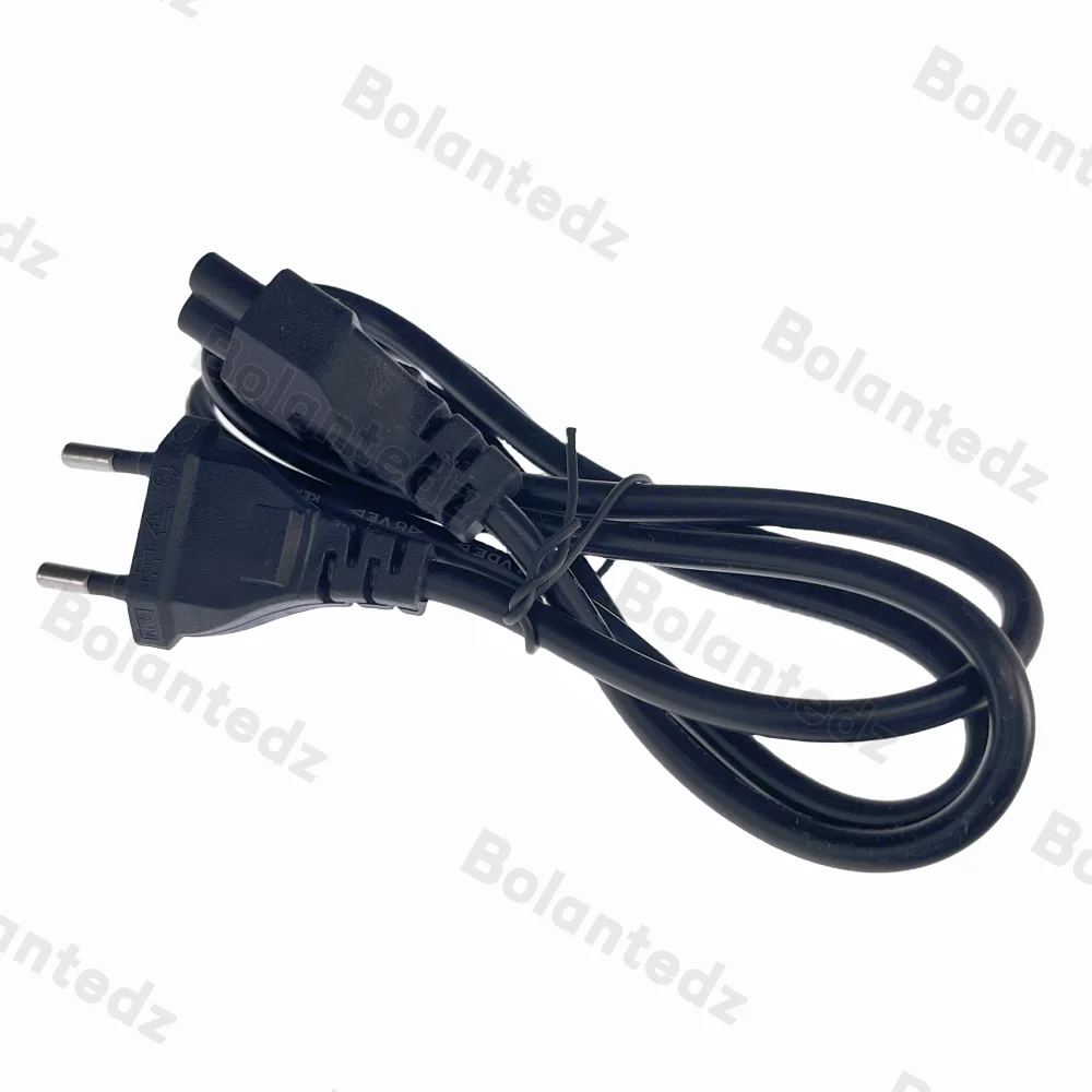 Bolantedz EU Euro US Power Cable European American IEC C5 Cloverleaf Power Cord 1.2m 4ft For AC Adapters Laptop Notebook