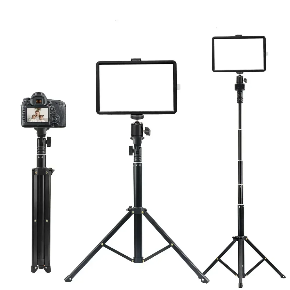 Uegogo 133cm tripé suporte ajustável fotográfico 8 '' luz de preenchimento regulável e filtros coloridos para gravação de vídeo e streaming