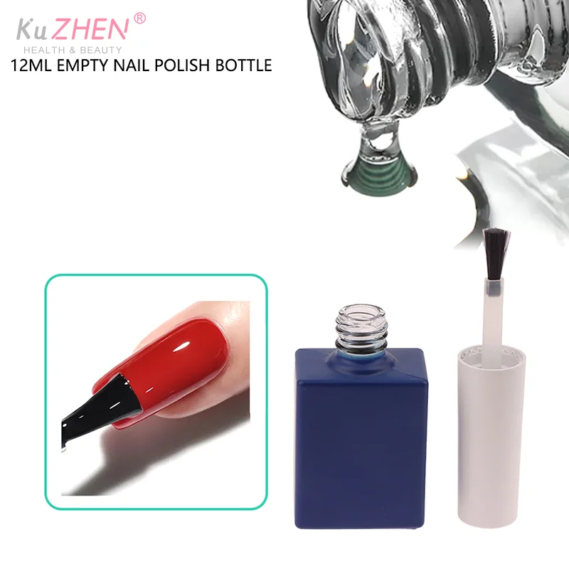5-15 مللي الأزرق تعتيم زجاجة طلاء الأظافر مع فرشاة فارغة عبوة زجاجة زجاجة صمغ عينة صغيرة جيل للأظافر البولندية الحاويات الزجاج