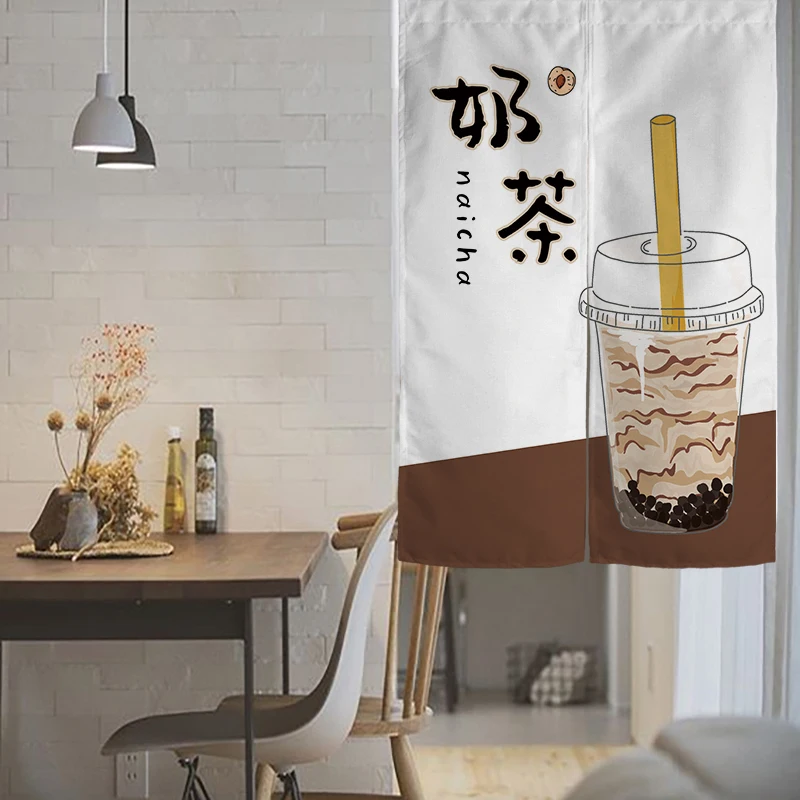 

Dessert Shop Doorway Curtain Restaurant Kitchen Milk Tea Door Curtain Decorative Half-Curtain Entrance Partition Noren Curtain