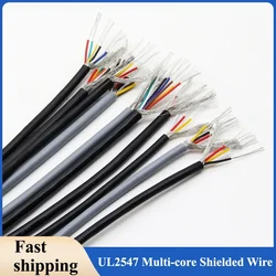 1M/3M Shielded Wire Signal Cable UL2547 30 28 26 24 22 20 18 AWG Channel Audio 2 3 4 5 6 8 Core Headphone Copper Control Wires